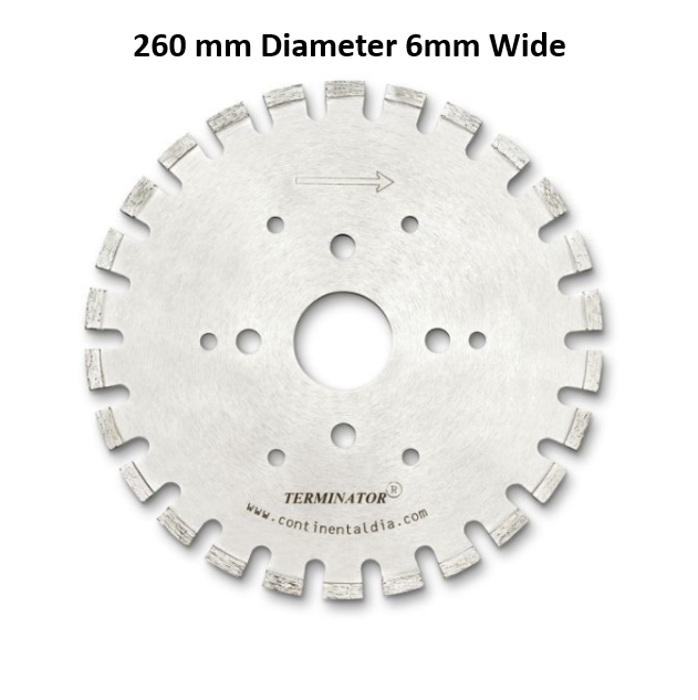 Terminator Slot Cutting Blade 260 mm Diameter 6mm Wide