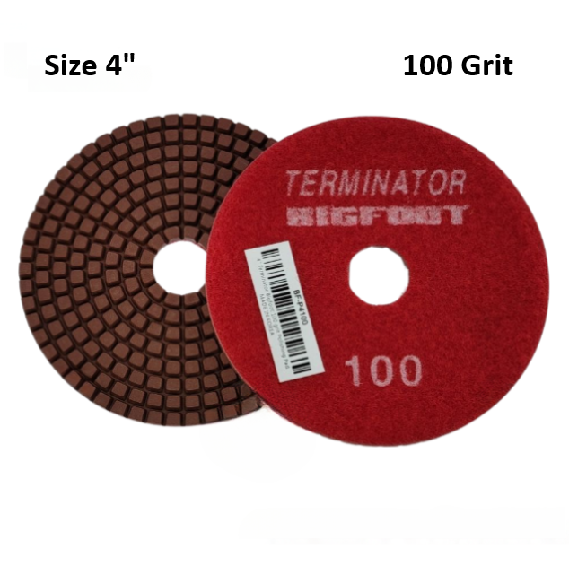 Terminator Big Foot 4" Wet Pads 100 Grit