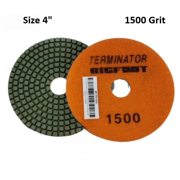 Terminator Big Foot 4" Wet Pads 1500 Grit
