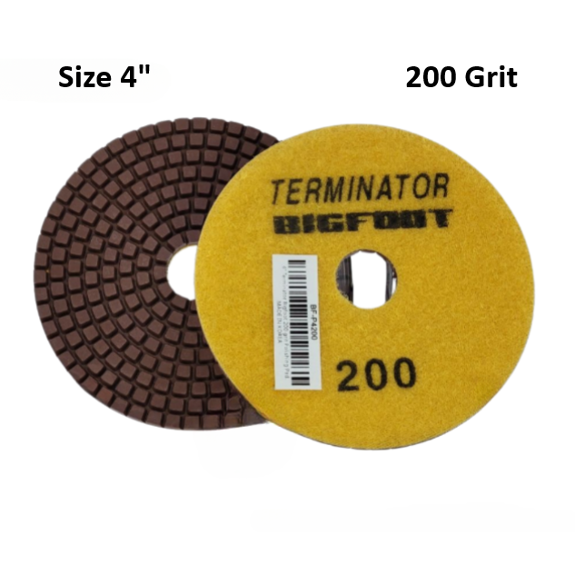 Terminator Big Foot 4" Wet Pads 200 Grit