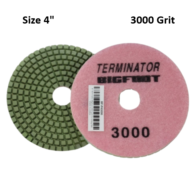 Terminator Big Foot 4" Wet Pads 3000 Grit