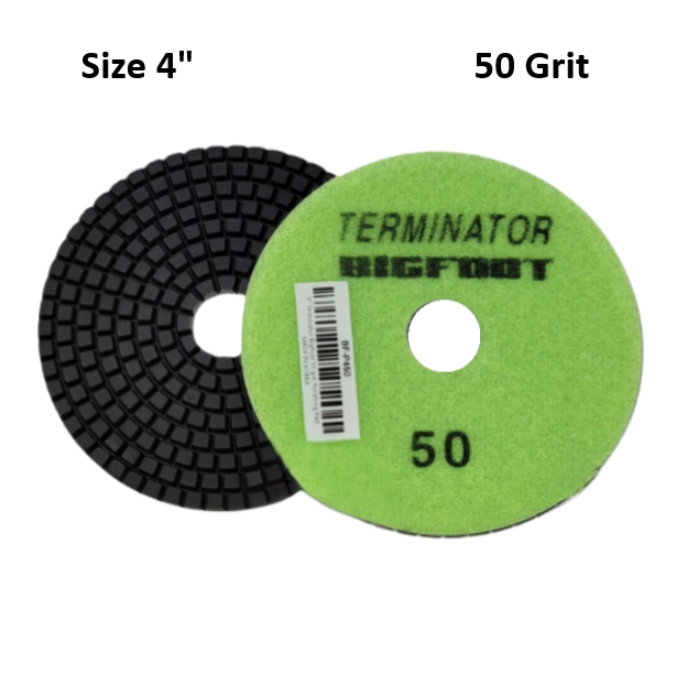 Terminator Big Foot 4" Wet Pads 50 Grit