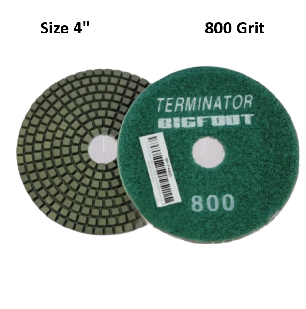 Terminator Big Foot 4" Wet Pads 800 Grit