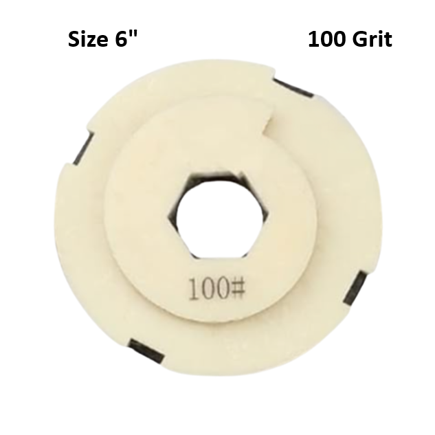 Sentinel 100 Grit Bullnose 6" In Line Pad Snail Lock E1SB6100