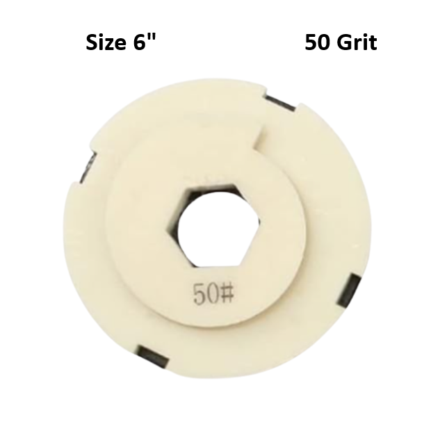 Sentinel 50 Grit Bullnose 6" In Line Pad Snail Lock E1SB650