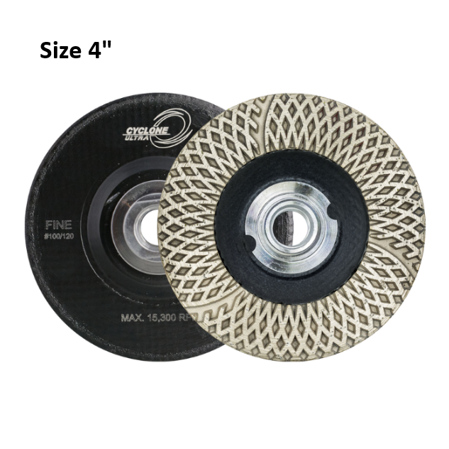 Cyclone 4" Ultra Fiber Cup Wheel for Dekton Fine
