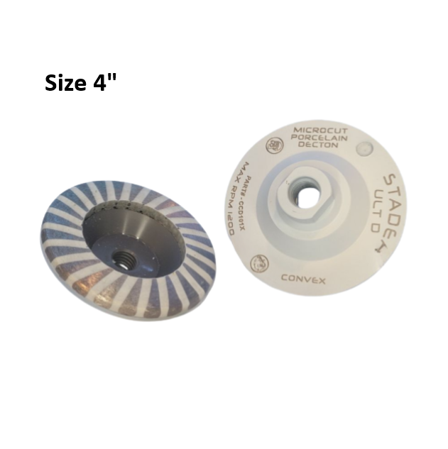 Stadea 4" Convex Micro Cut Resin Filled Cup Wheel Dekton