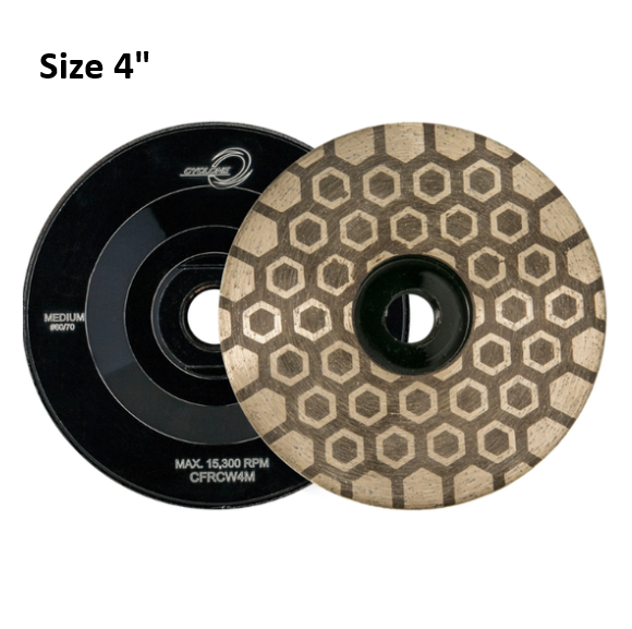 4" Cyclone Flat Resin Hex Cup Wheel Medium Thick