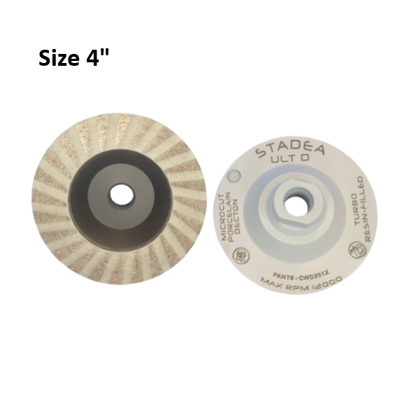 Stadea 4" Diamond White Cup Wheel Micro Cut Turbo Continuous Ultra D