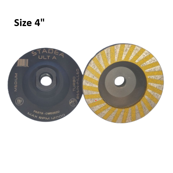 Stadea 4" Medium Turbo Resin Filled Cup Wheel
