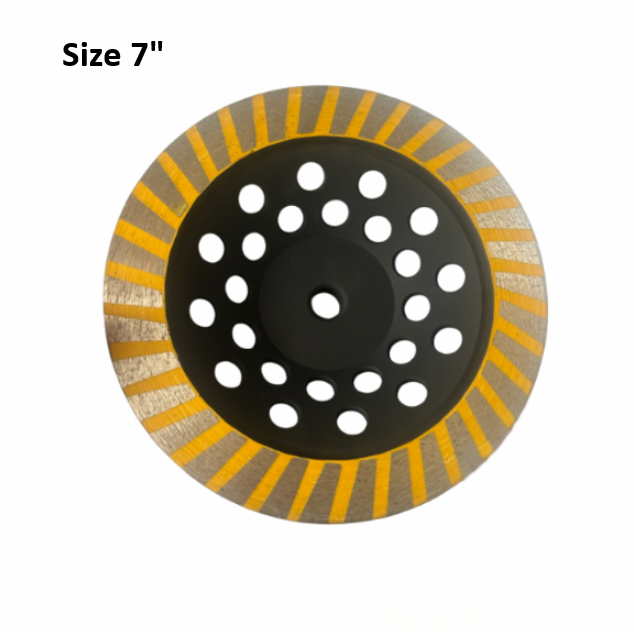 7" Colossal Medium Resin Filled Floor Cup Wheel Threaded