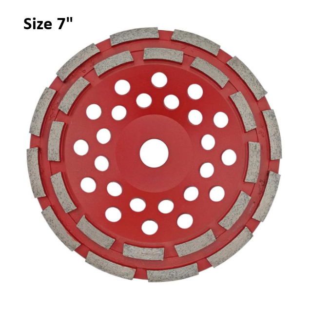7" Dongsin Double Row Cup Wheel Medium Grit Threaded C3D7DM