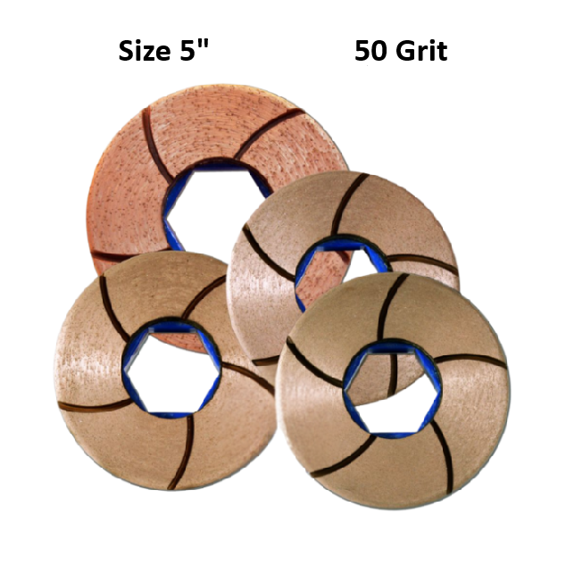 Glossfire Copper 5" 50 Grit Flat Pad
