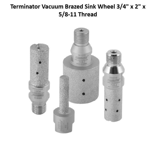 Terminator Vacuum Brazed Sink Wheel 3/4" x 2" x 5/8-11 Thread