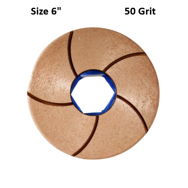 Glossfire Copper 6" 50 Grit Flat Pad