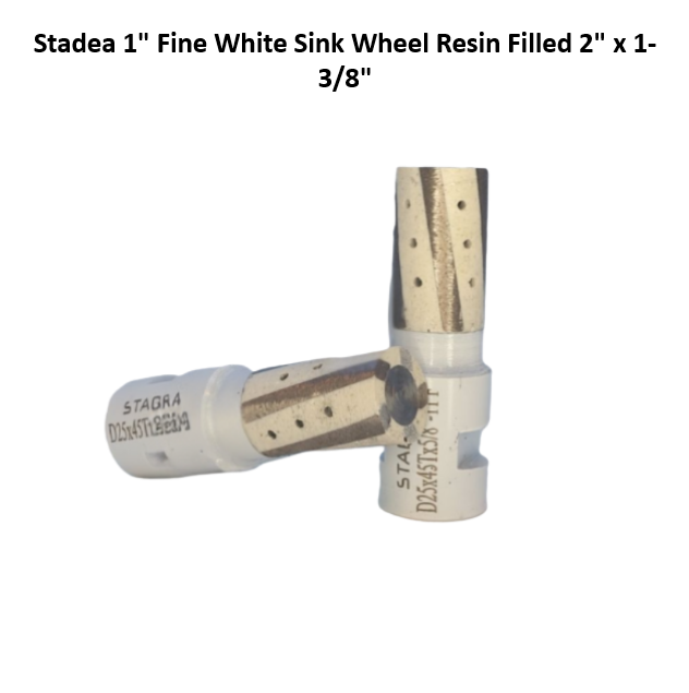 Stadea 1" Resin Sink Wheel White Fine Bond 2" x 1- 3/8"