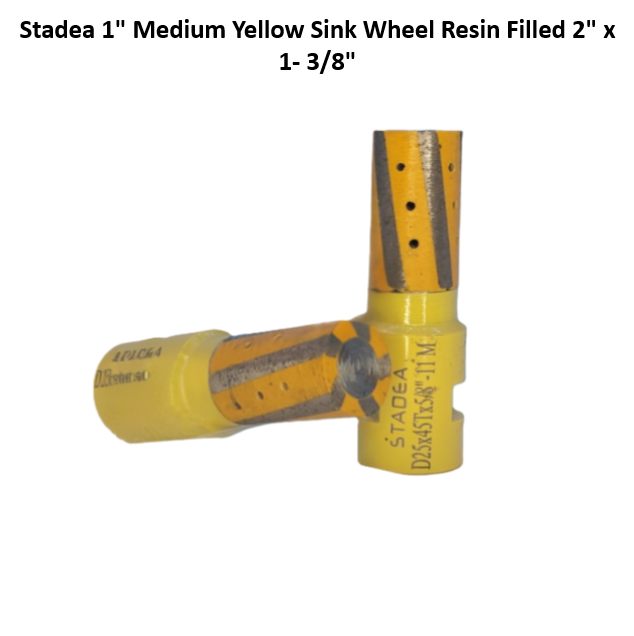 Stadea 1" Resin Sink Wheel Yellow Medium Bond 2" x 1- 3/8"