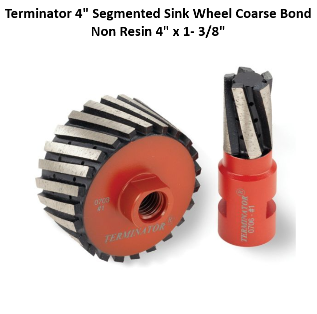 Terminator 4" Segmented Sink Wheel Coarse Bond Non Resin 4" x 1- 3/8"