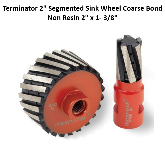 Terminator 2" Segmented Sink Wheel Coarse Bond Non Resin 2" x 1- 3/8"