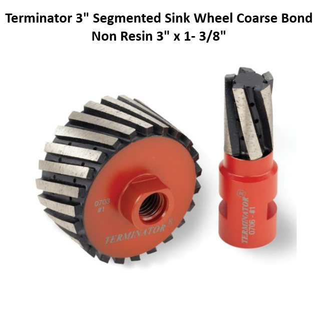 Terminator 3" Segmented Sink Wheel Coarse Bond Non Resin 3" x 1- 3/8"