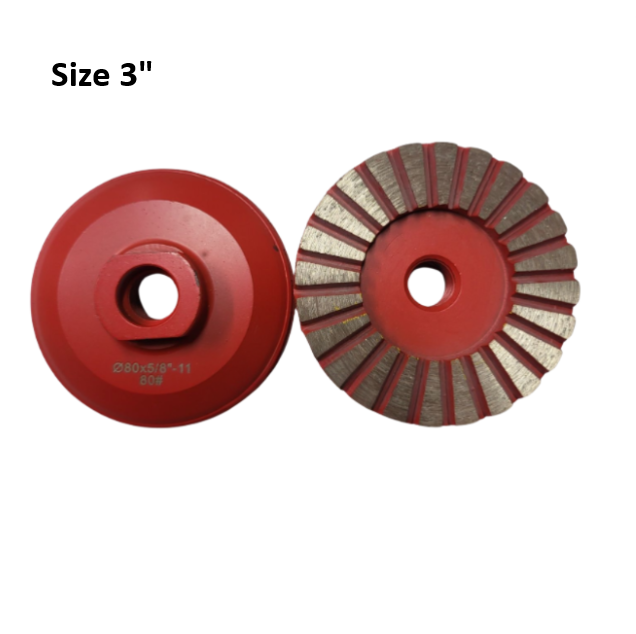 3" Medium Floor Red Cup Wheel