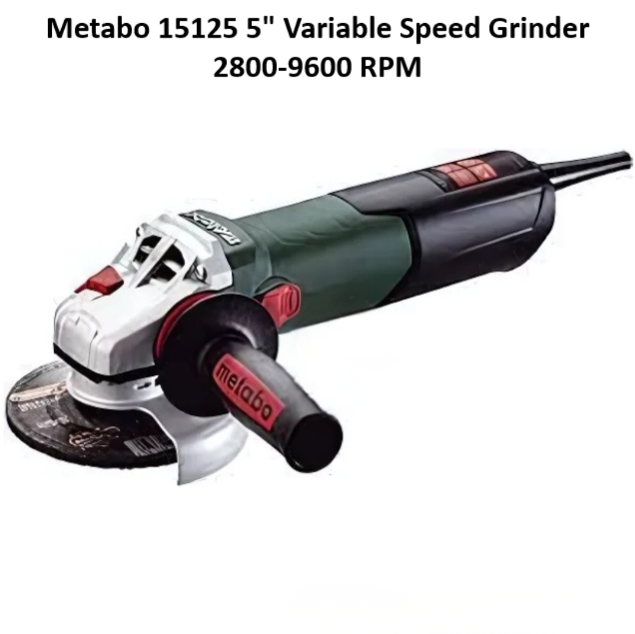 Metabo 15-125 5" Variable Speed Grinder 2800-9600 RPM