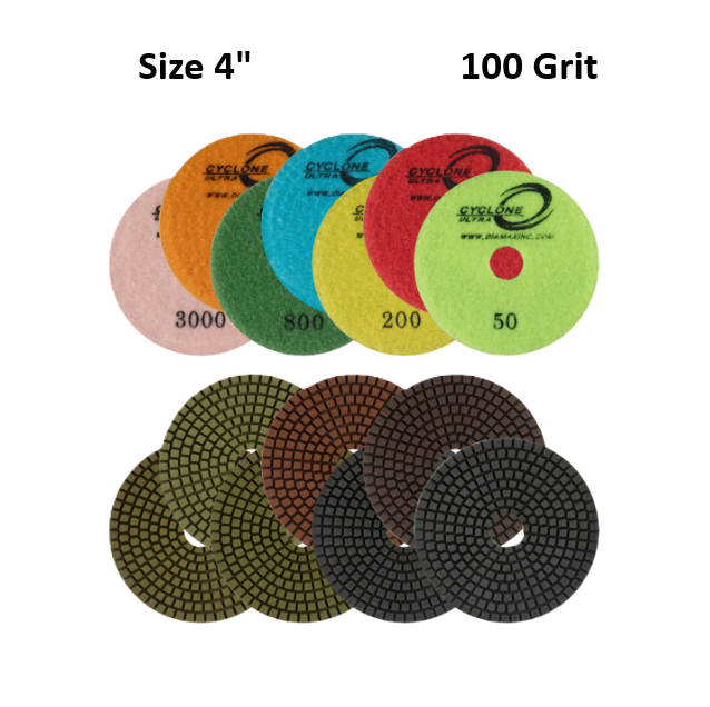 4" Cyclone Ultra Pads 100 Grit