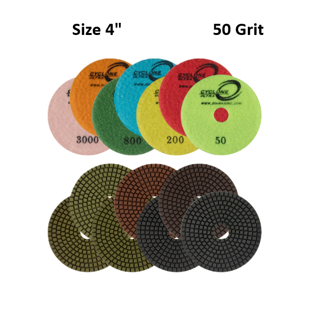4" Cyclone Ultra Pads 50 Grit