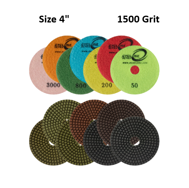 4" Cyclone Ultra Pads 1500 Grit