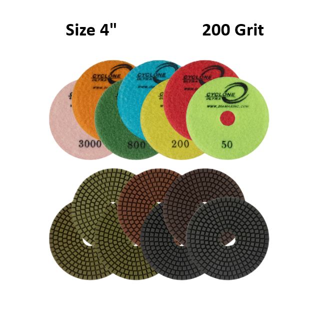 4" Cyclone Ultra Pads 200 Grit
