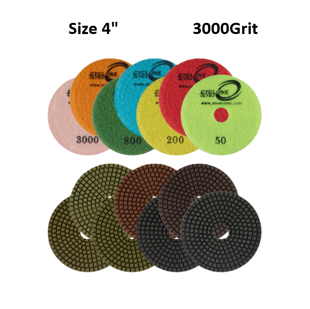 4" Cyclone Ultra Pads 3000 Grit