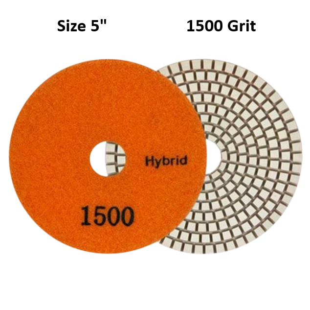 5" Hybrid Polishing Pad Grit 1500