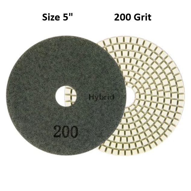 5" Hybrid Polishing Pad Grit 200