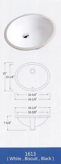 Colossal Vanity Oval Sink 16x13 Biscuit Y101613BIS Colossal Diamond Tools