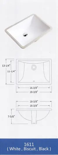 Colossal Vanity Square Sink 16x11 Bisque Y111611BIS Colossal Diamond Tools