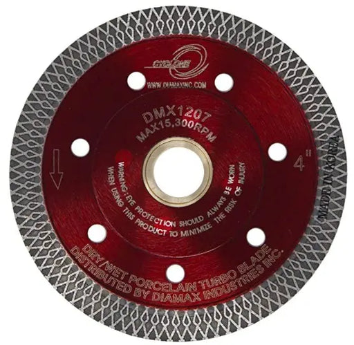 Cyclone 4" Red Porcelain Turbo Thin Blade B7C4 Colossal Diamond Tools
