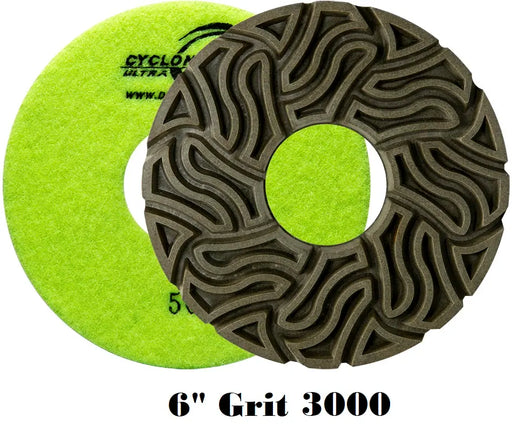 Cyclone Ultra Straight Edge Velcro Wheel 6" Grit 3000 E1CU63000 Colossal Diamond Tools