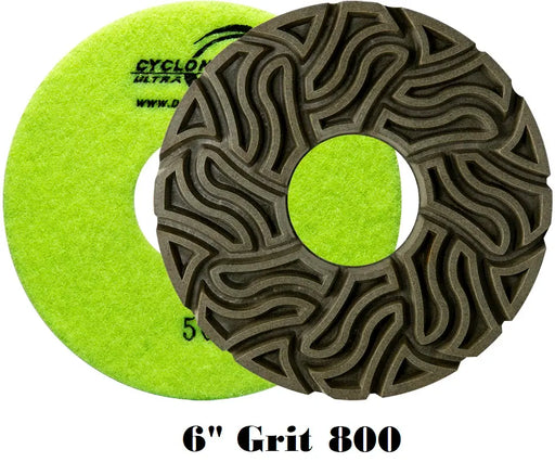 Cyclone Ultra Straight Edge Velcro Wheel 6" Grit 800 E1CU6800 Colossal Diamond Tools