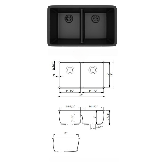 Dakota Quartz Composite Sink 5050 Black
