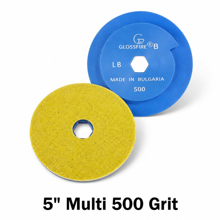 Glossfire 5" 500 Grit Bullnose Multi Edge Pad