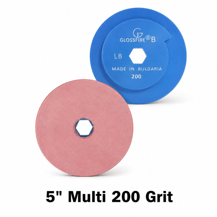 Glossfire 5" 200 Grit Bullnose Multi Edge Pad