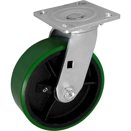 Green Metal Core Swivel Caster 8" x 2" ALONE NO NUTS OR SCREWS M0SWIVELGRN Colossal Diamond Tools, LLC