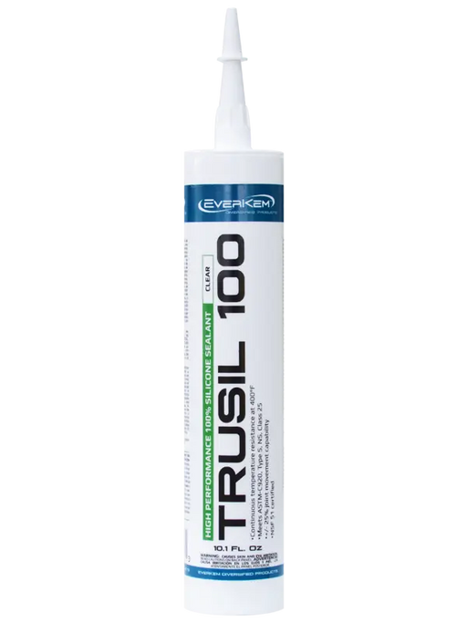 TruSil 100 Clear - 100% Acetony Silicone Sealant  10.1 oz- Clear A3TSC Everkem Diversified Product