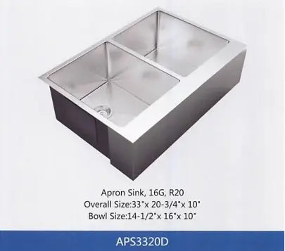 Zero Radius Sink with Apron 5050 Y8APS3320D Colossal Diamond Tools, LLC