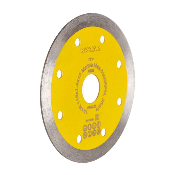 Side angle of diamond blade for marble cutting