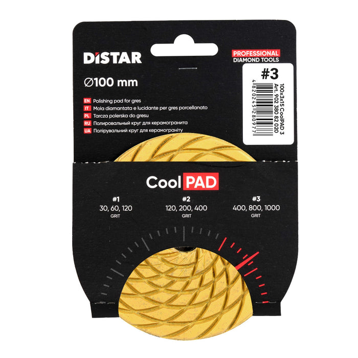 4” Diamond Polishing Pad for Porcelain Tile (Dry Use) – specifications and dimensions