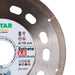 Diamond blade with brand name and specifications on a white background