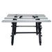 Mechanic's table with multiple metal extensions on a white background