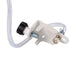Mechanical component with black cap and white housing on a white background