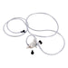 White plumbing kit with hoses and connectors on a white background